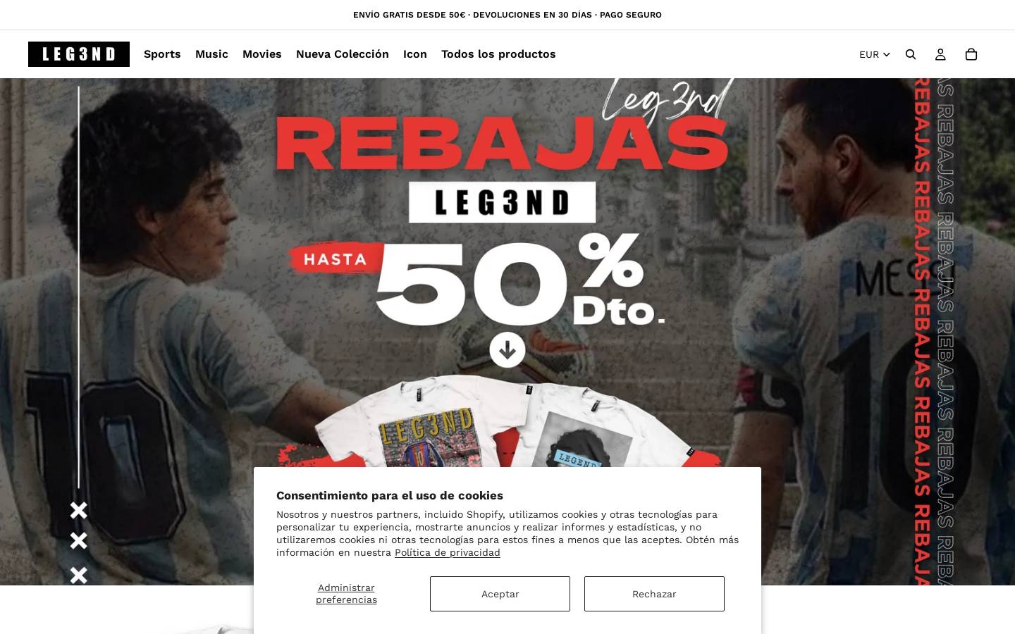 Leg3nd homepage screenshot
