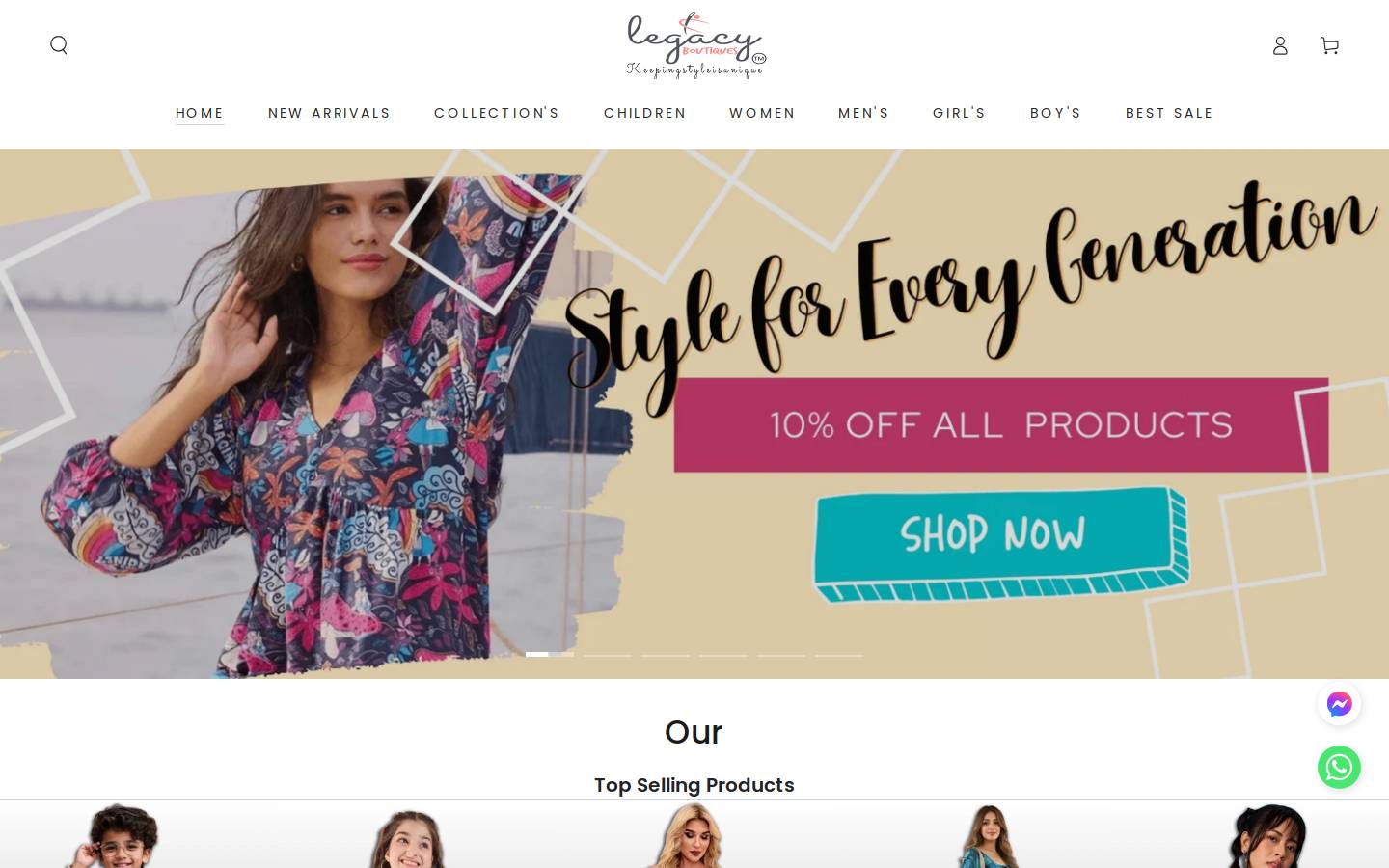 legacyboutiques.co homepage screenshot
