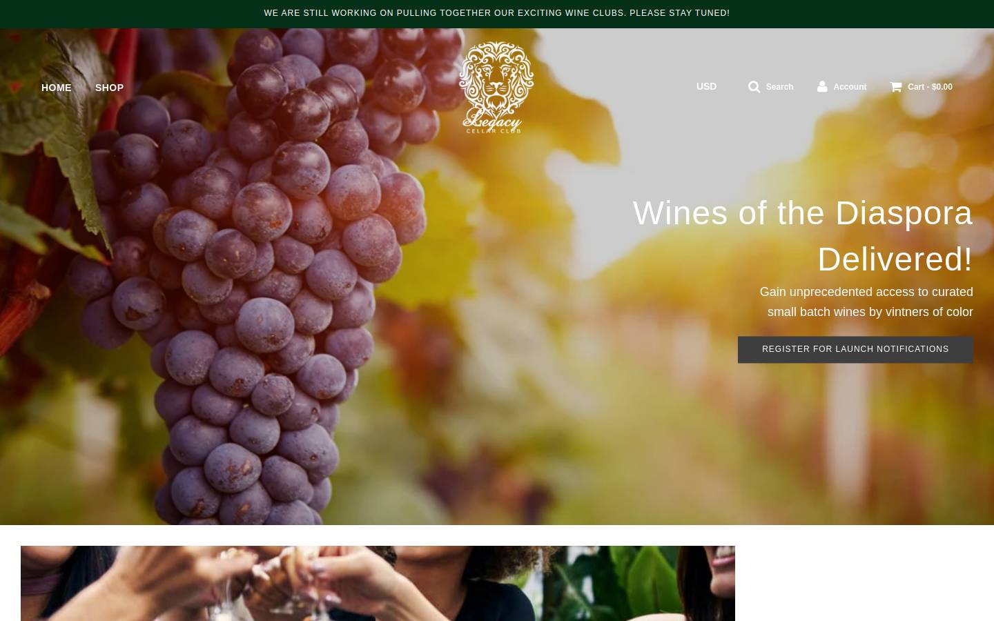 legacycellarclub.com homepage screenshot