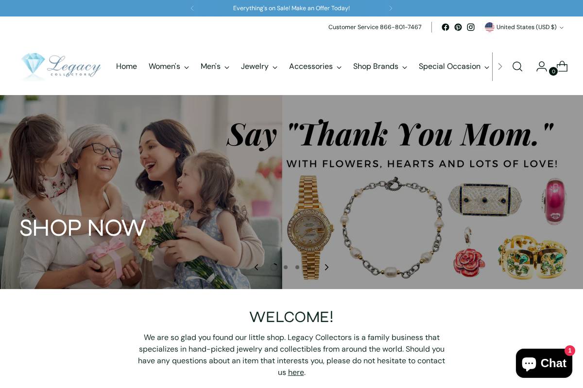 legacycollectors.org homepage screenshot