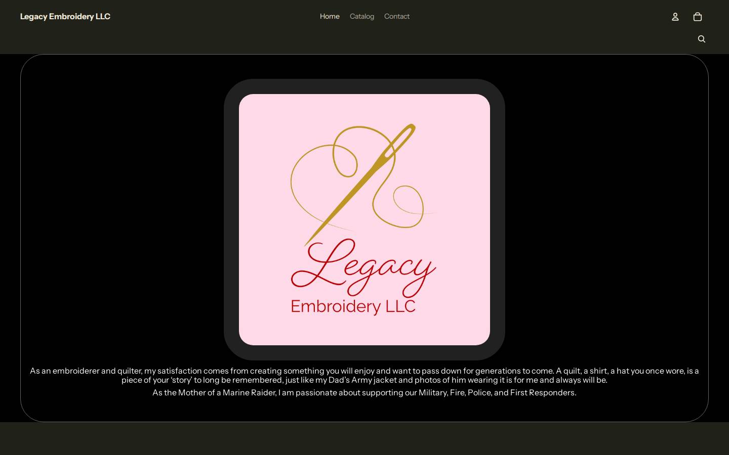 legacyembroidery.shop homepage screenshot