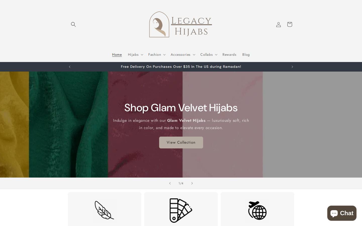 legacyhijabs.com homepage screenshot