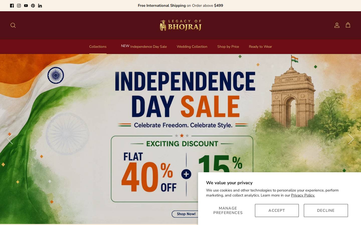 legacyofbhojraj.com homepage screenshot