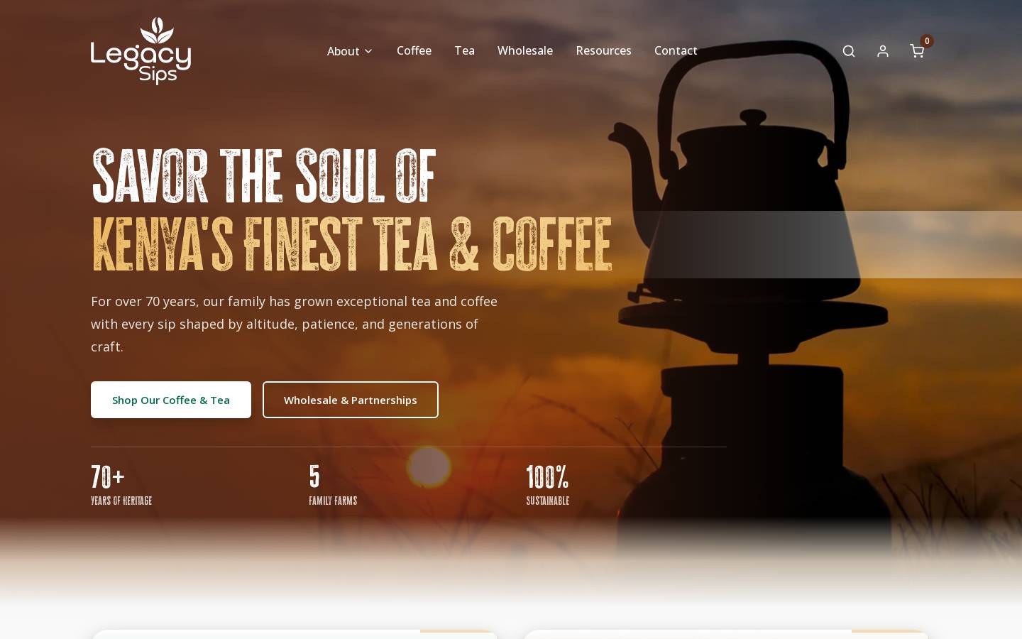 legacysips.com homepage screenshot