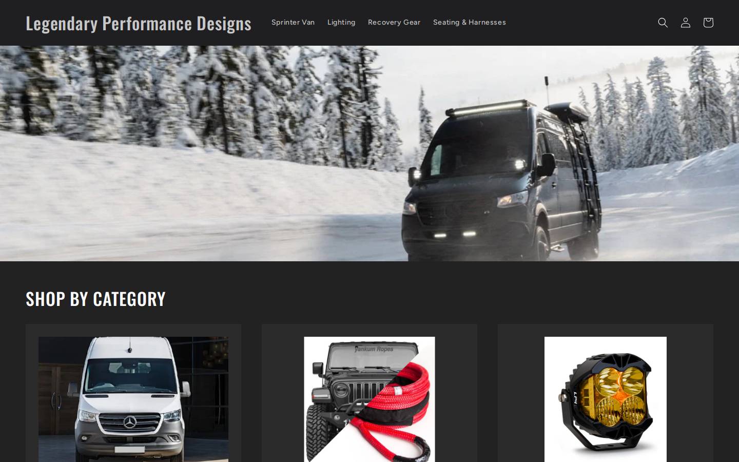 legendaryperformancedesigns.com homepage screenshot