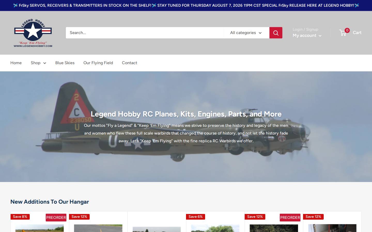 Legendhobby homepage screenshot
