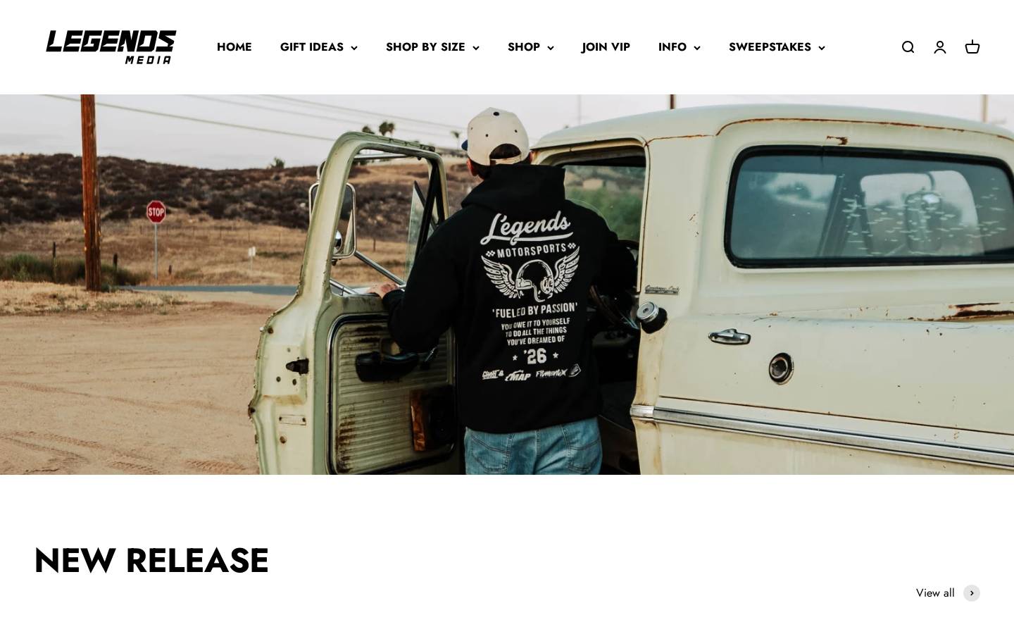 legends.com homepage screenshot