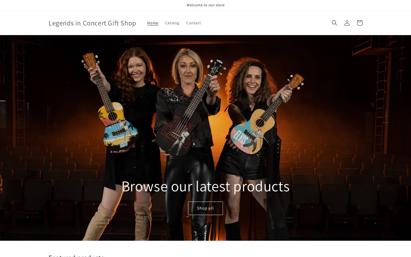 legendsinconcertshop.com homepage screenshot