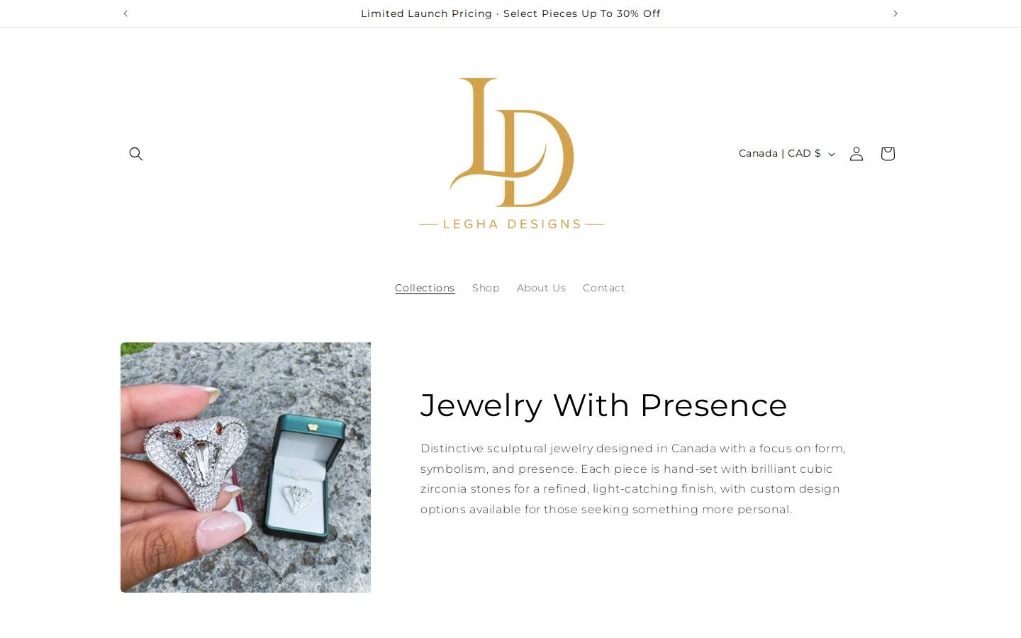 leghadesigns.com homepage screenshot