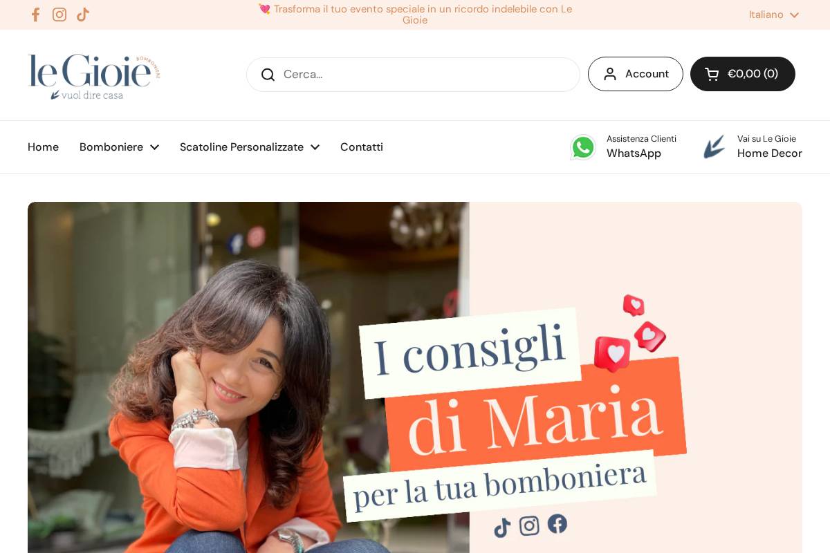 legioiebomboniere.it homepage screenshot