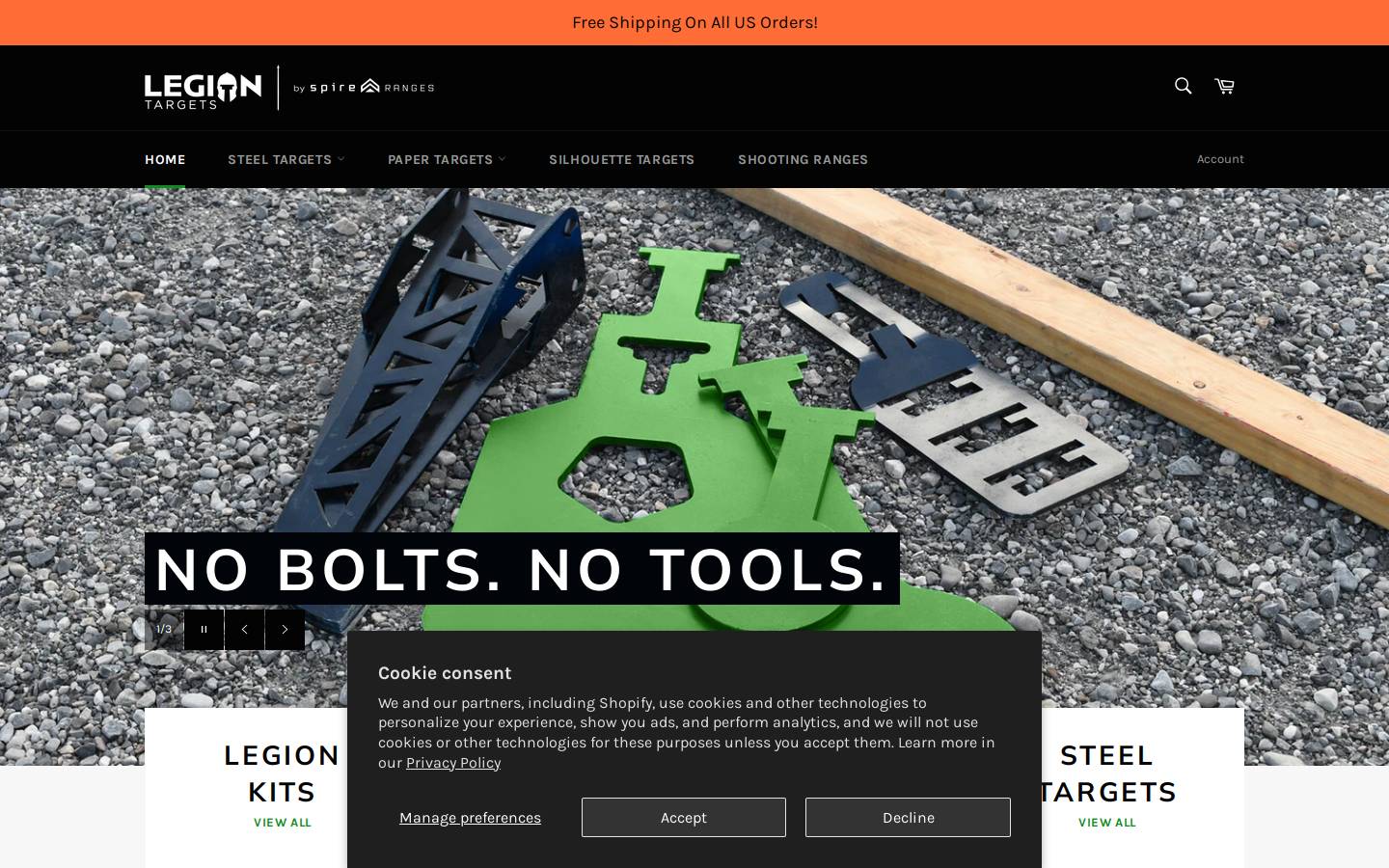 legiontargets.com homepage screenshot