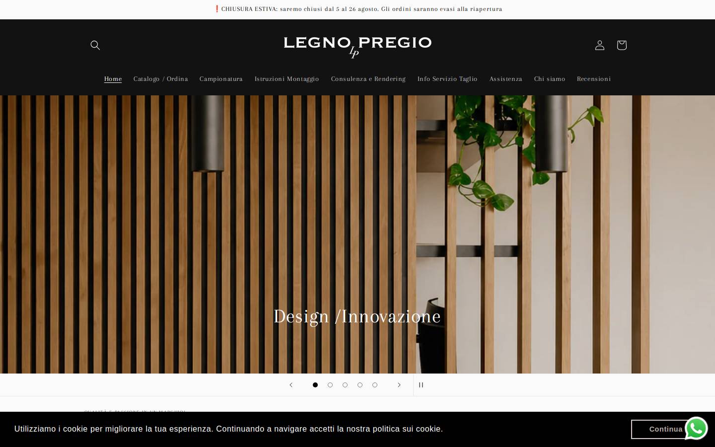 Legnopregio homepage screenshot