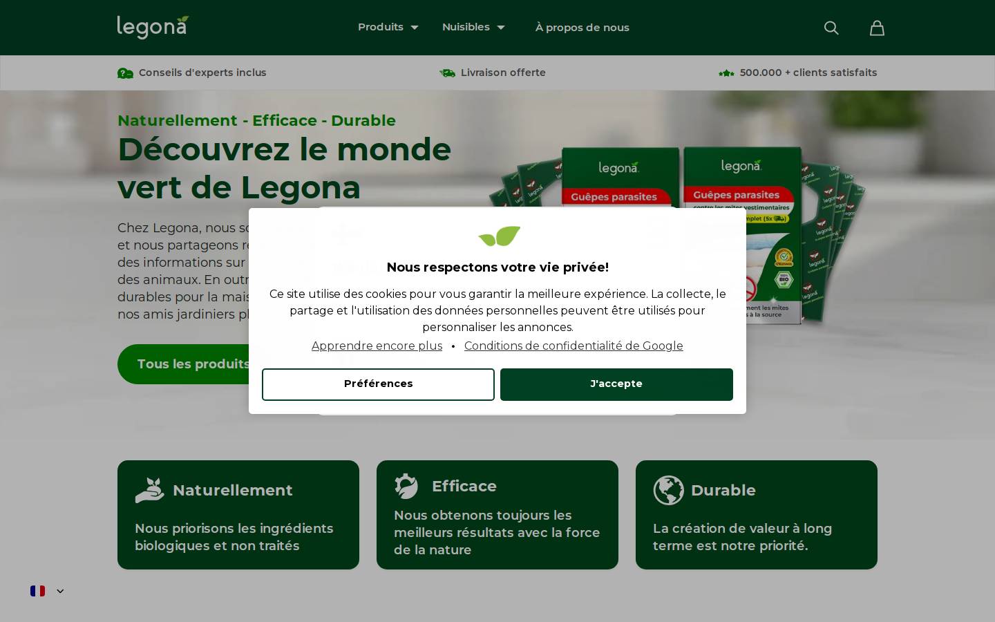 Legona homepage screenshot