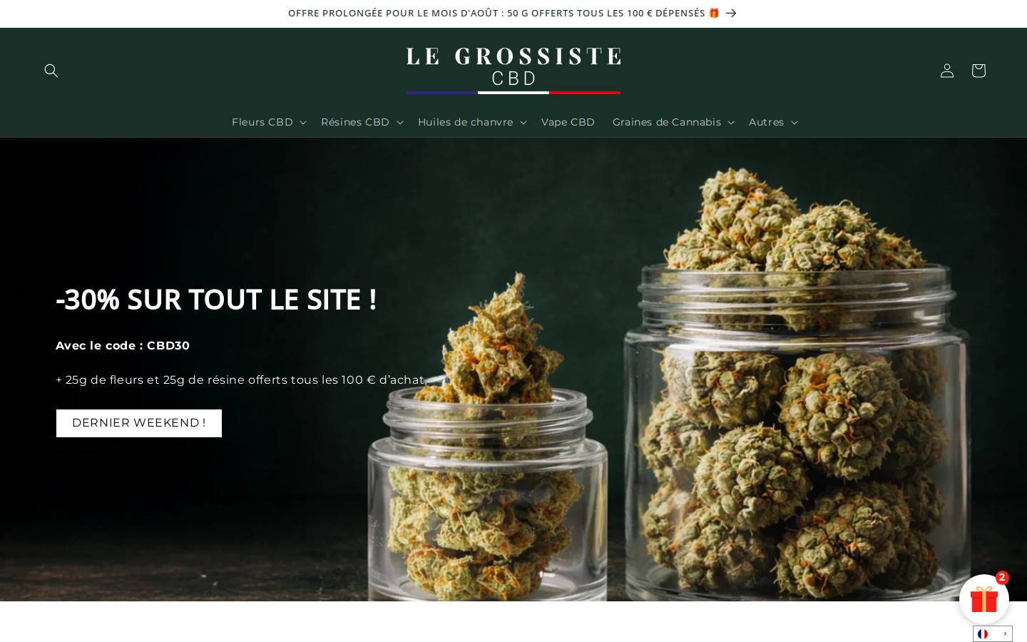 Le Grossiste CBD homepage screenshot