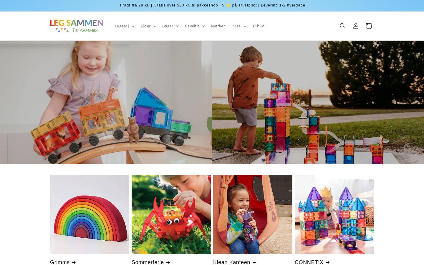 Legsammen homepage screenshot