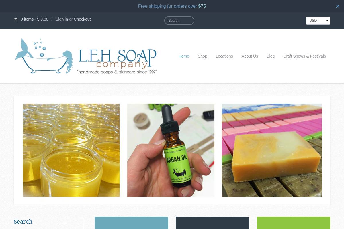 Little Egg Harbor Soap homepage screenshot