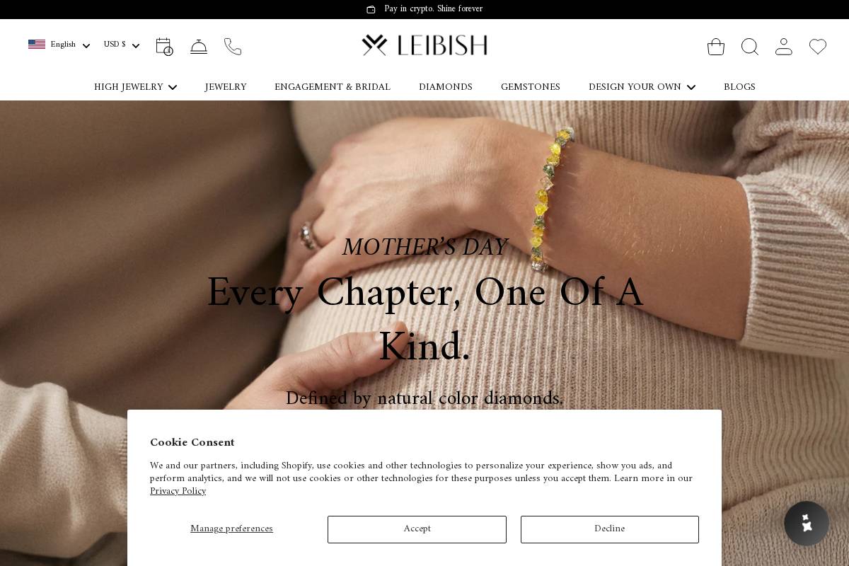 Leibish & Co.  homepage screenshot