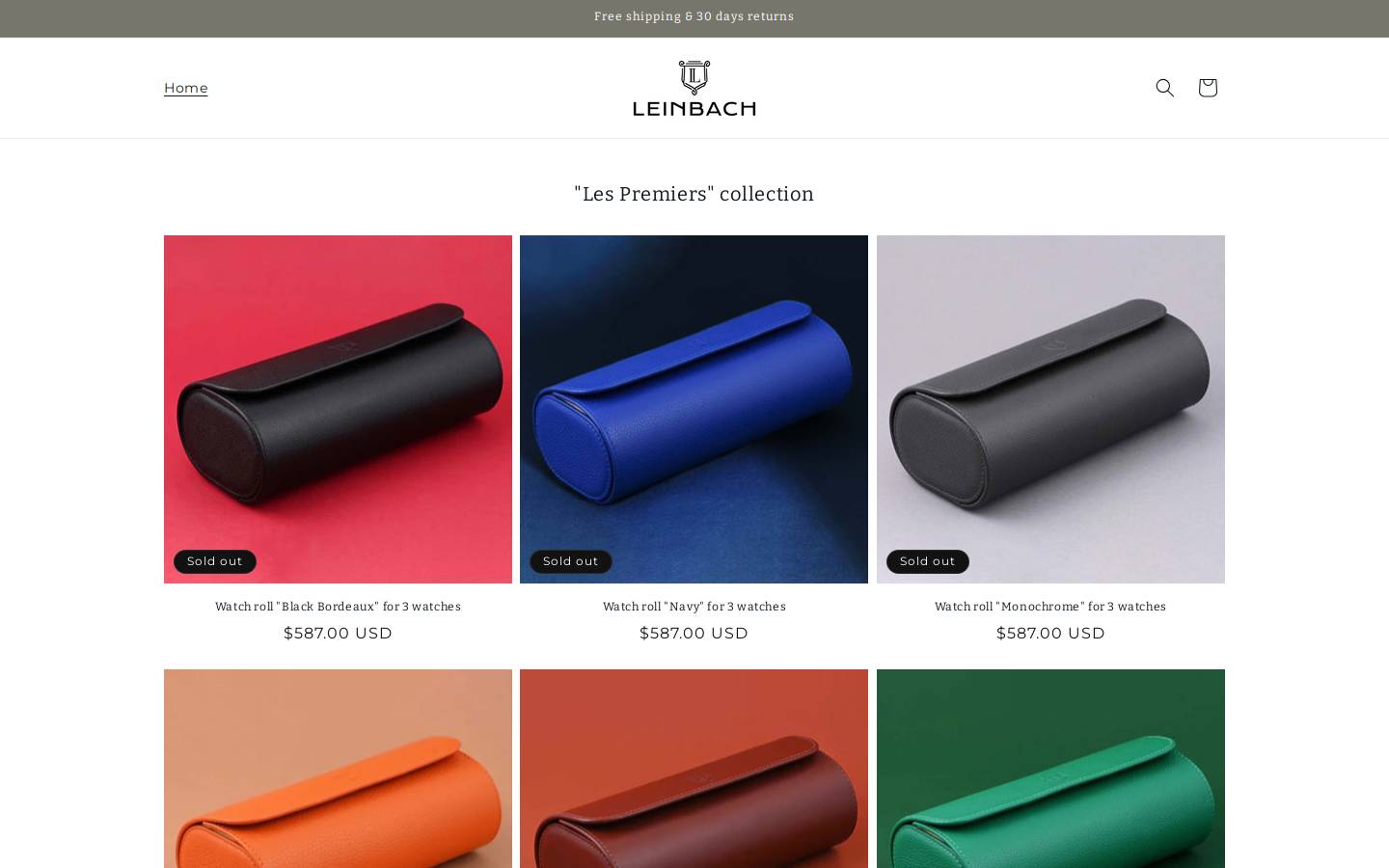 leinbach-watchcase.com homepage screenshot