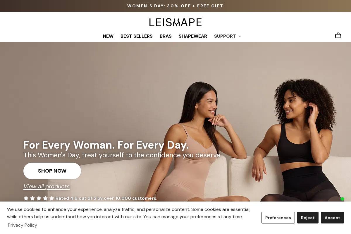 Leishape homepage screenshot