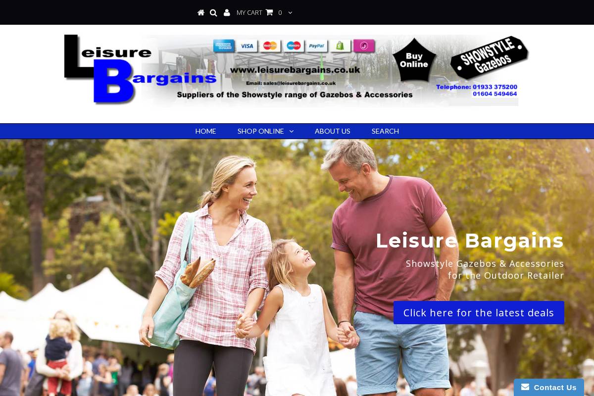 leisurebargains.co.uk homepage screenshot
