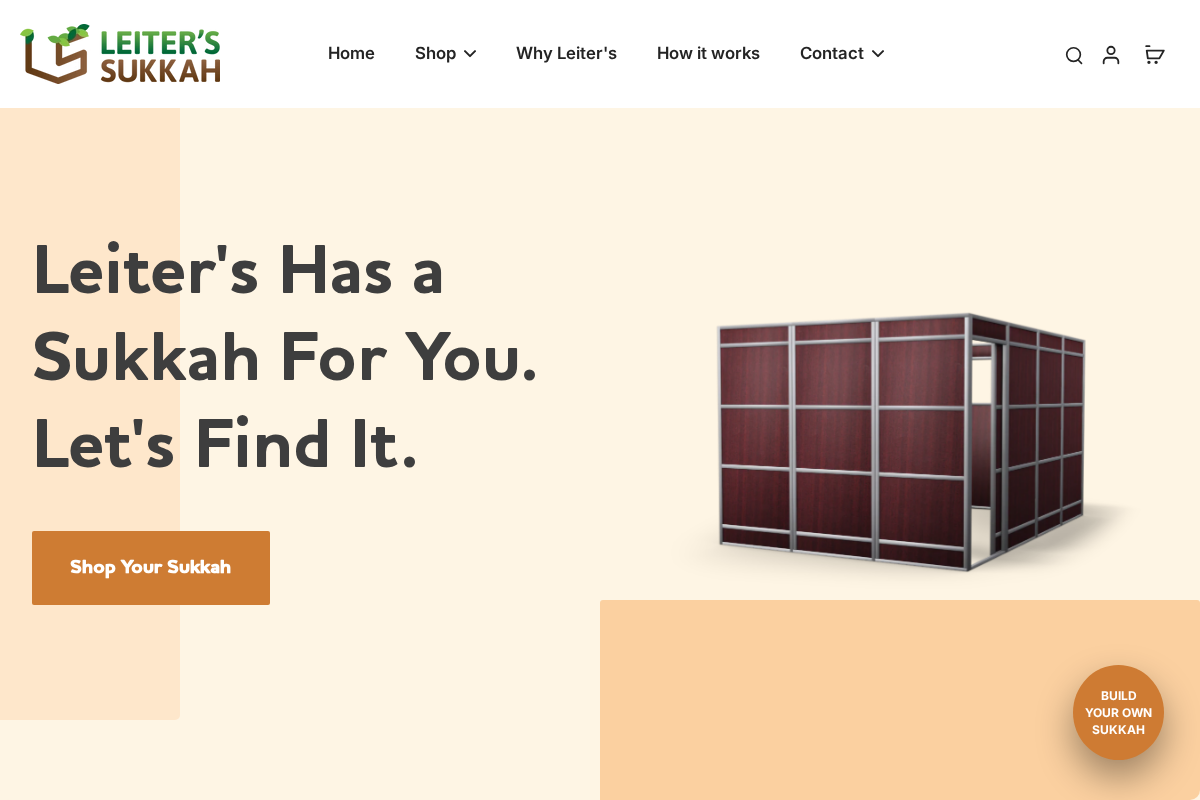 Leiter's Sukkah homepage screenshot