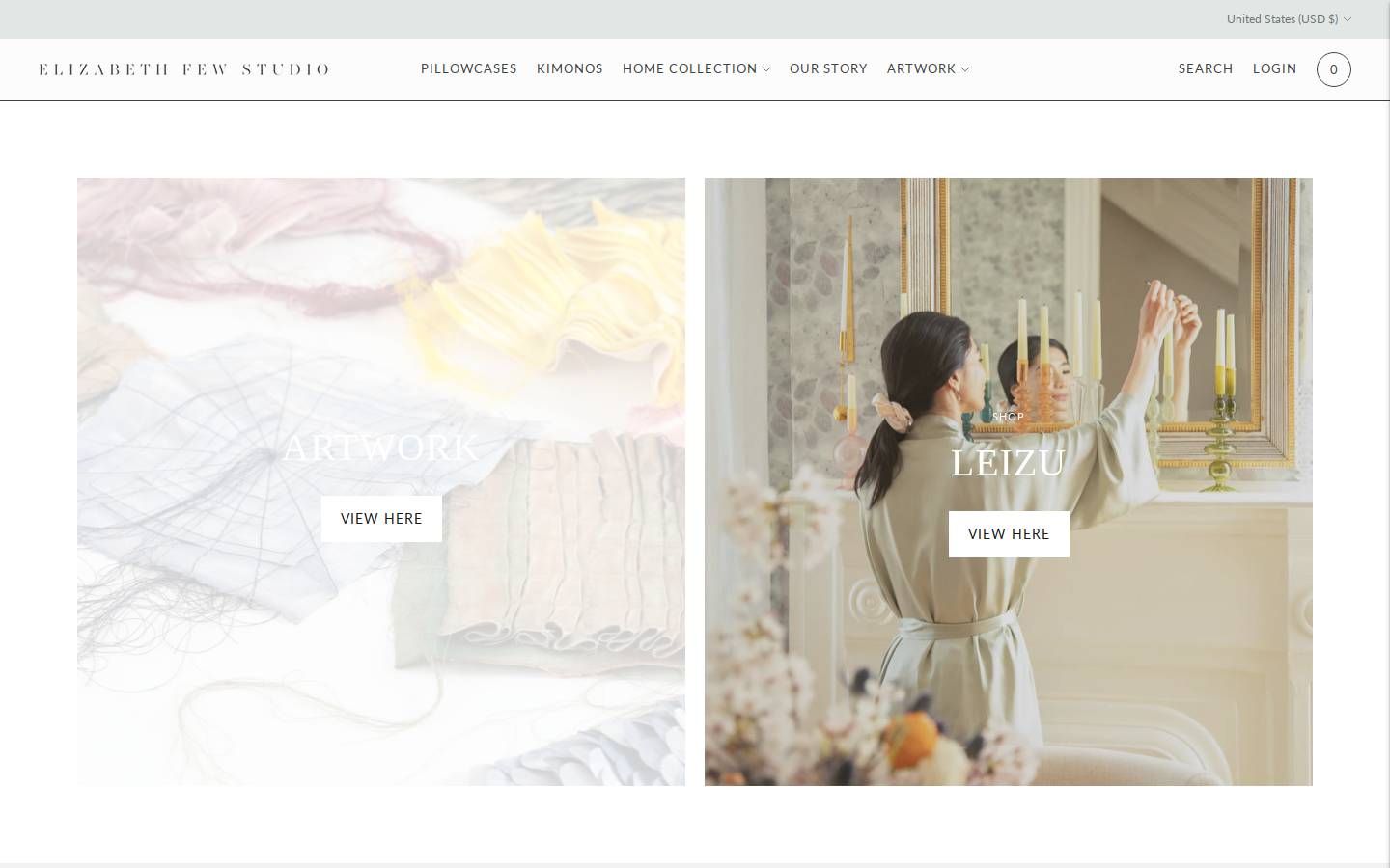 leizucollection.com homepage screenshot