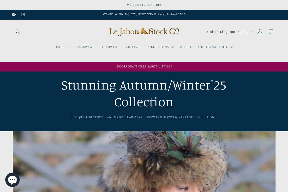 lejabotandstockcompany.co.uk homepage screenshot