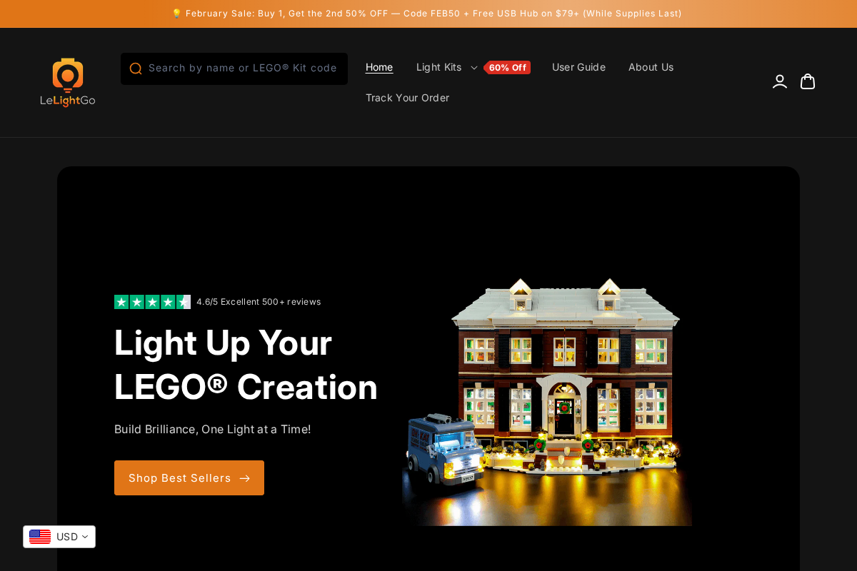 Lelightgo homepage screenshot