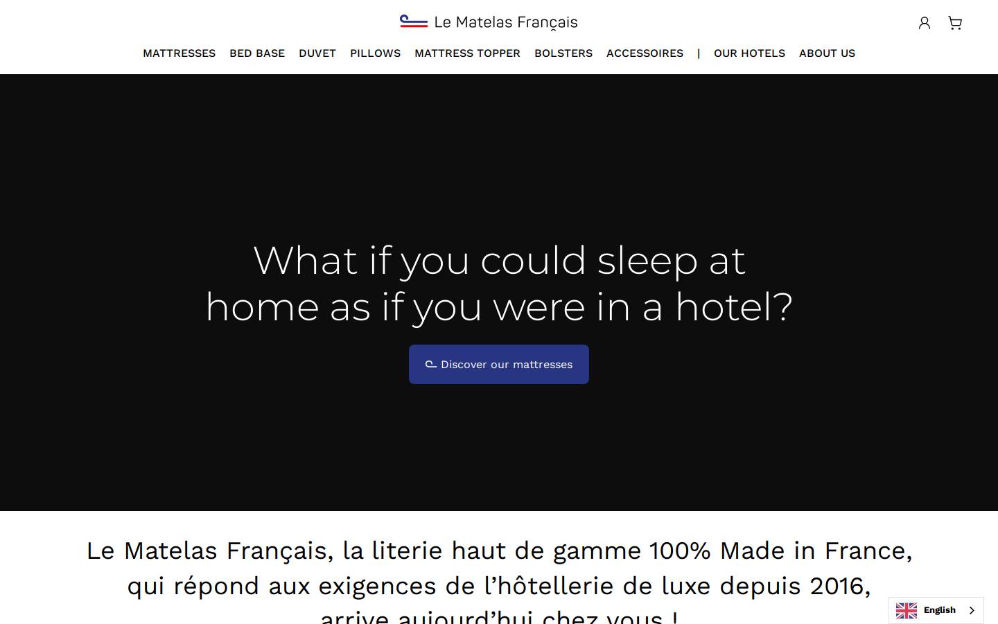 Le Matelas Français homepage screenshot