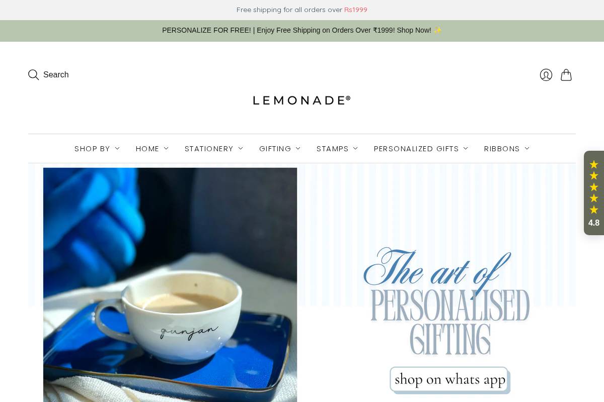 lemonadeindia.com homepage screenshot
