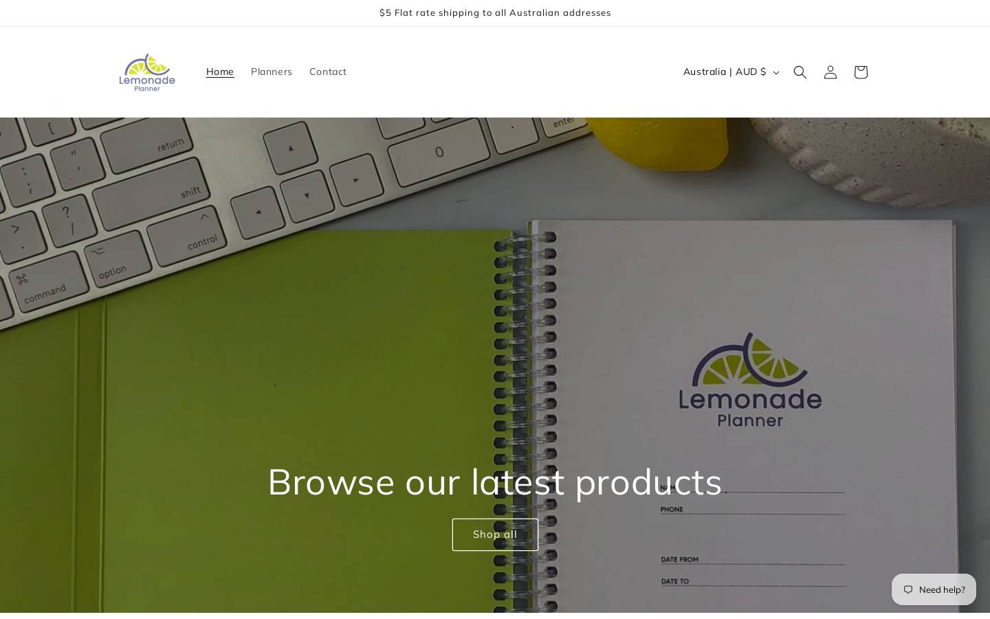 lemonadeplanner.com.au homepage screenshot