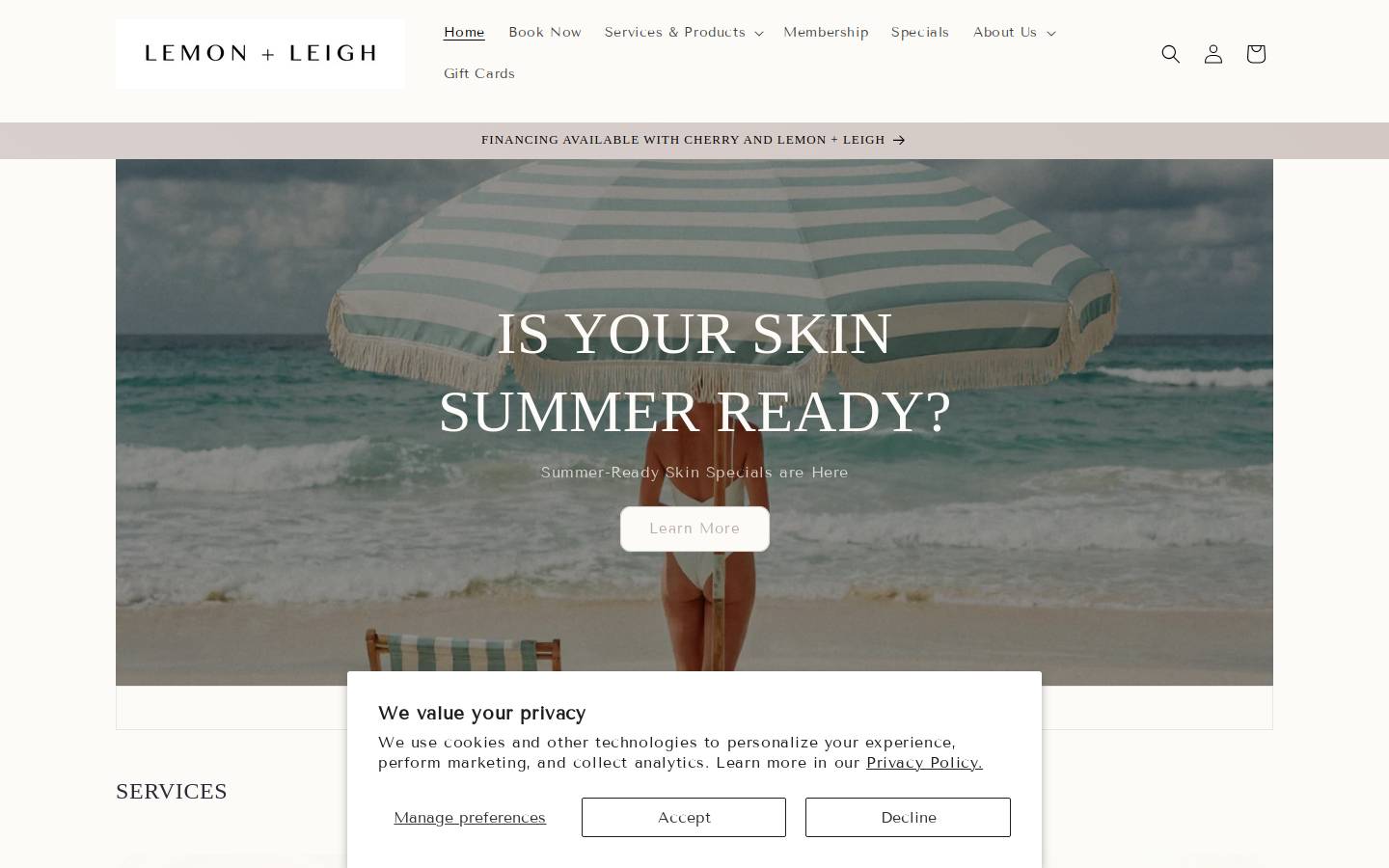 lemonandleigh.com homepage screenshot