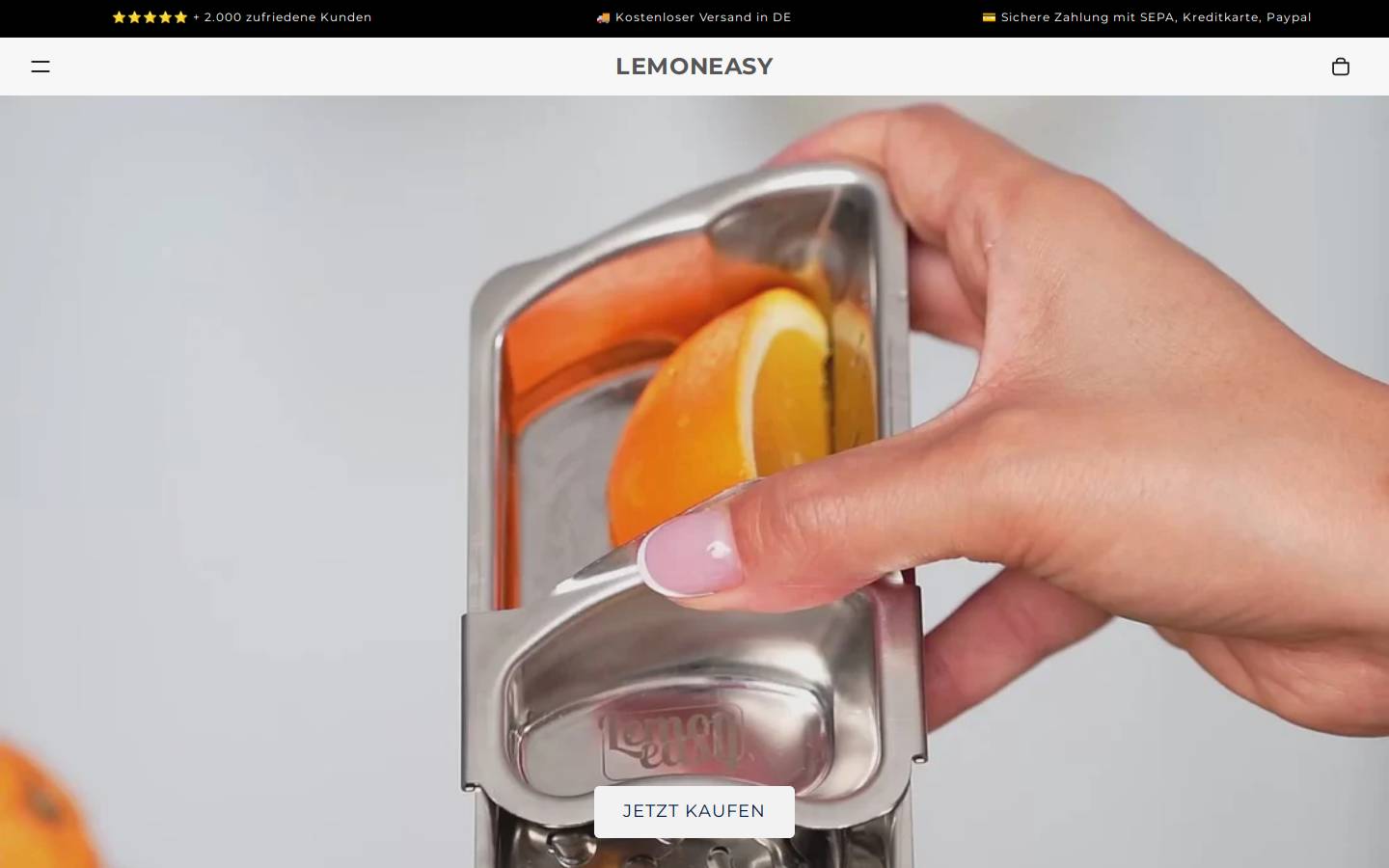 lemoneasy.de homepage screenshot