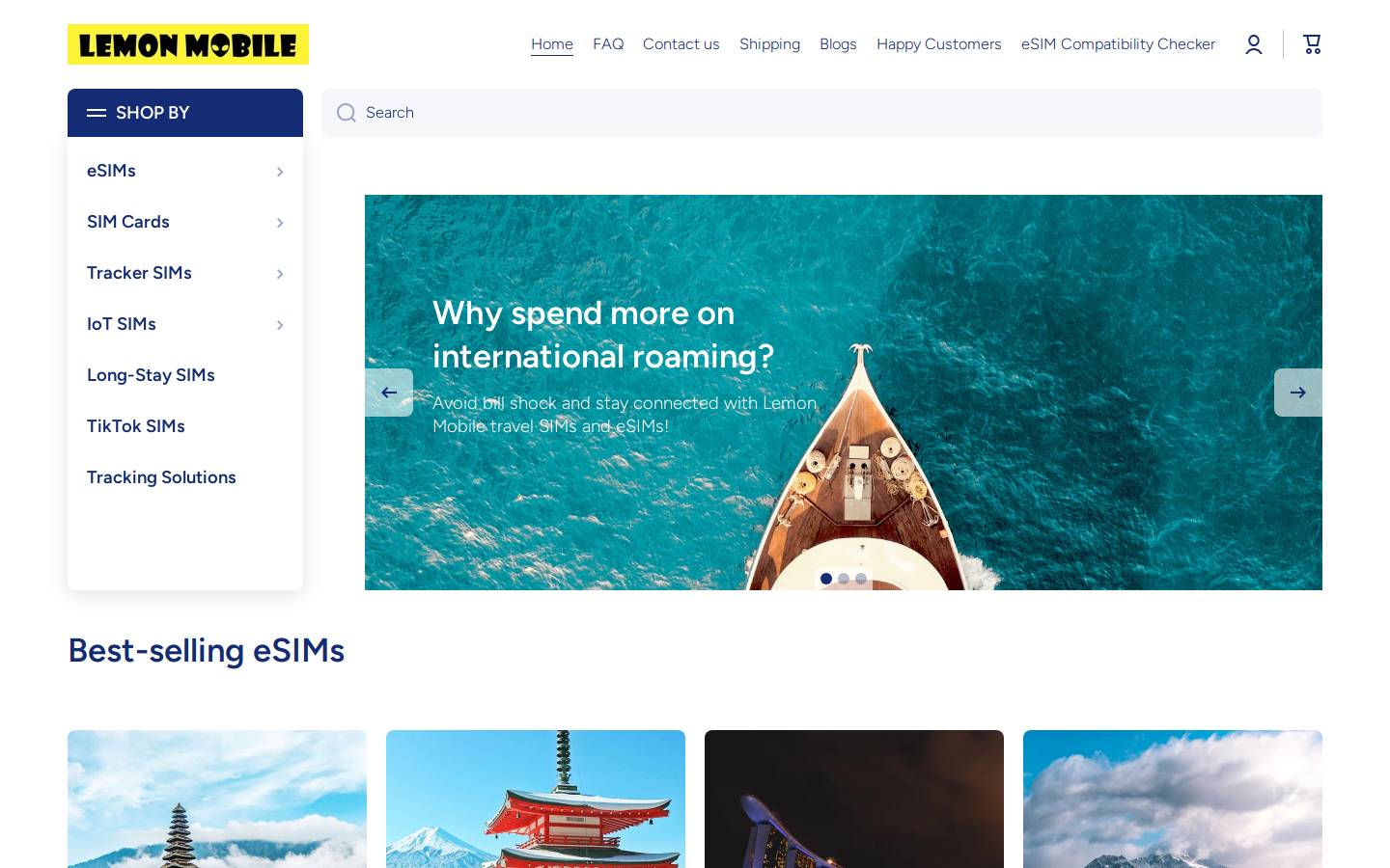 Lemonmobile homepage screenshot