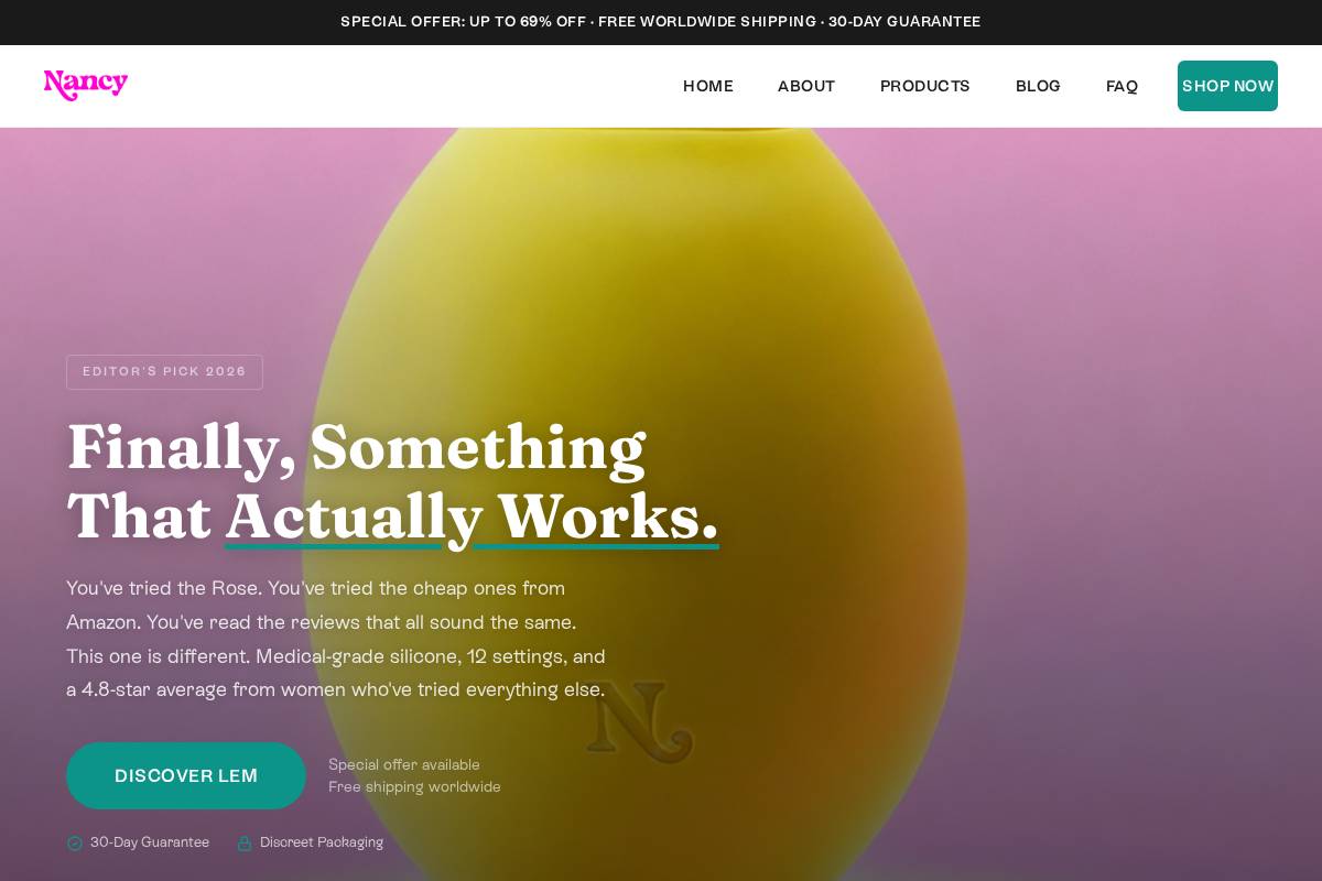lemonsextoys.com homepage screenshot