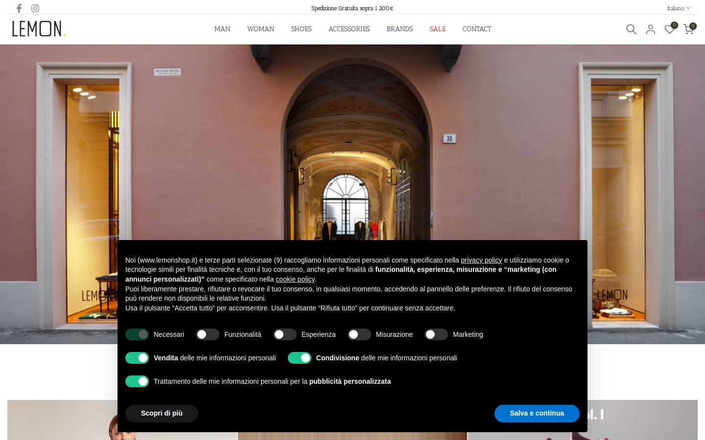 lemonshop.it homepage screenshot