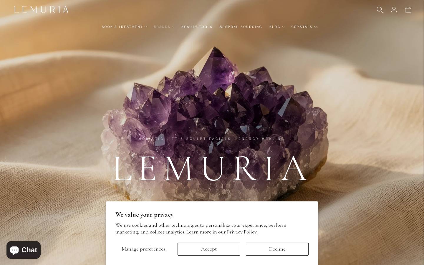 lemuriastore.com homepage screenshot
