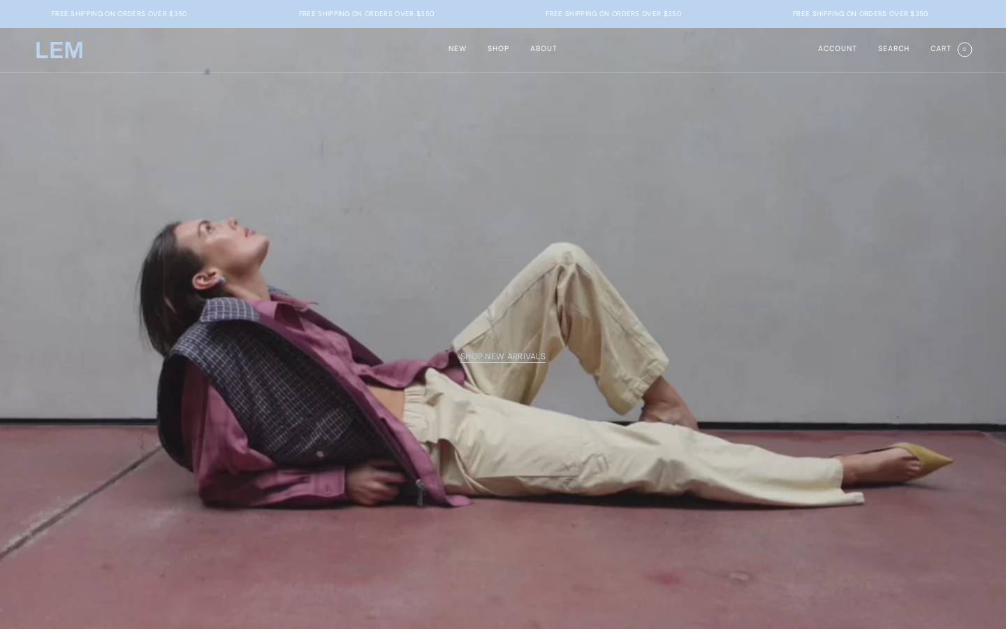 lemwear.com homepage screenshot