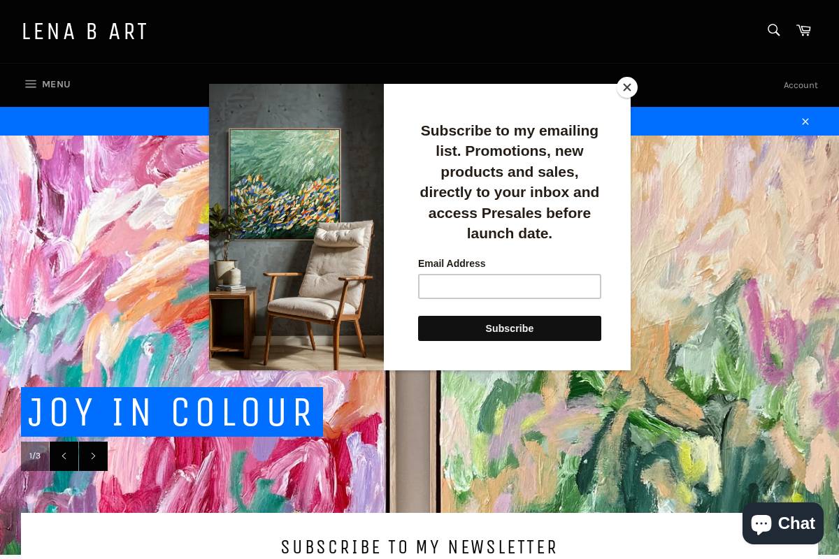 lenabart.com homepage screenshot