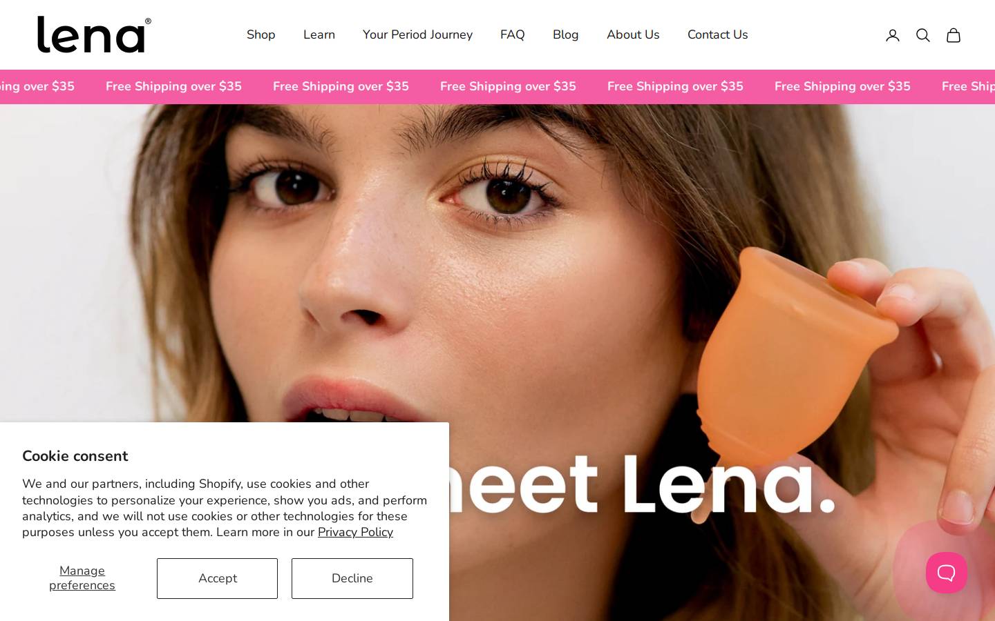 Lena Cup homepage screenshot