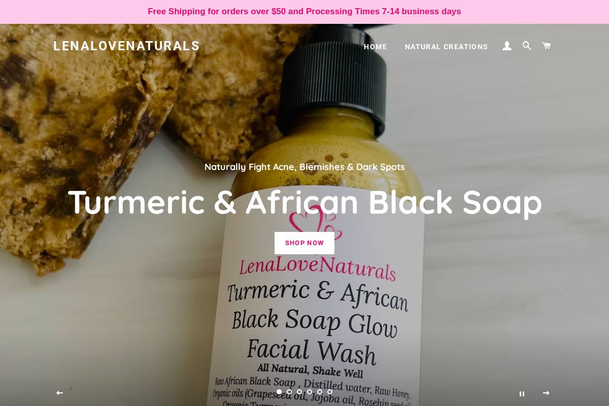 lenalovenaturals.com homepage screenshot