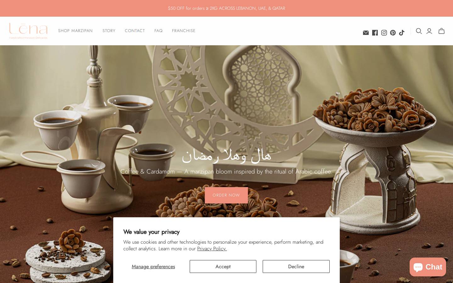lenamarzipan.com homepage screenshot