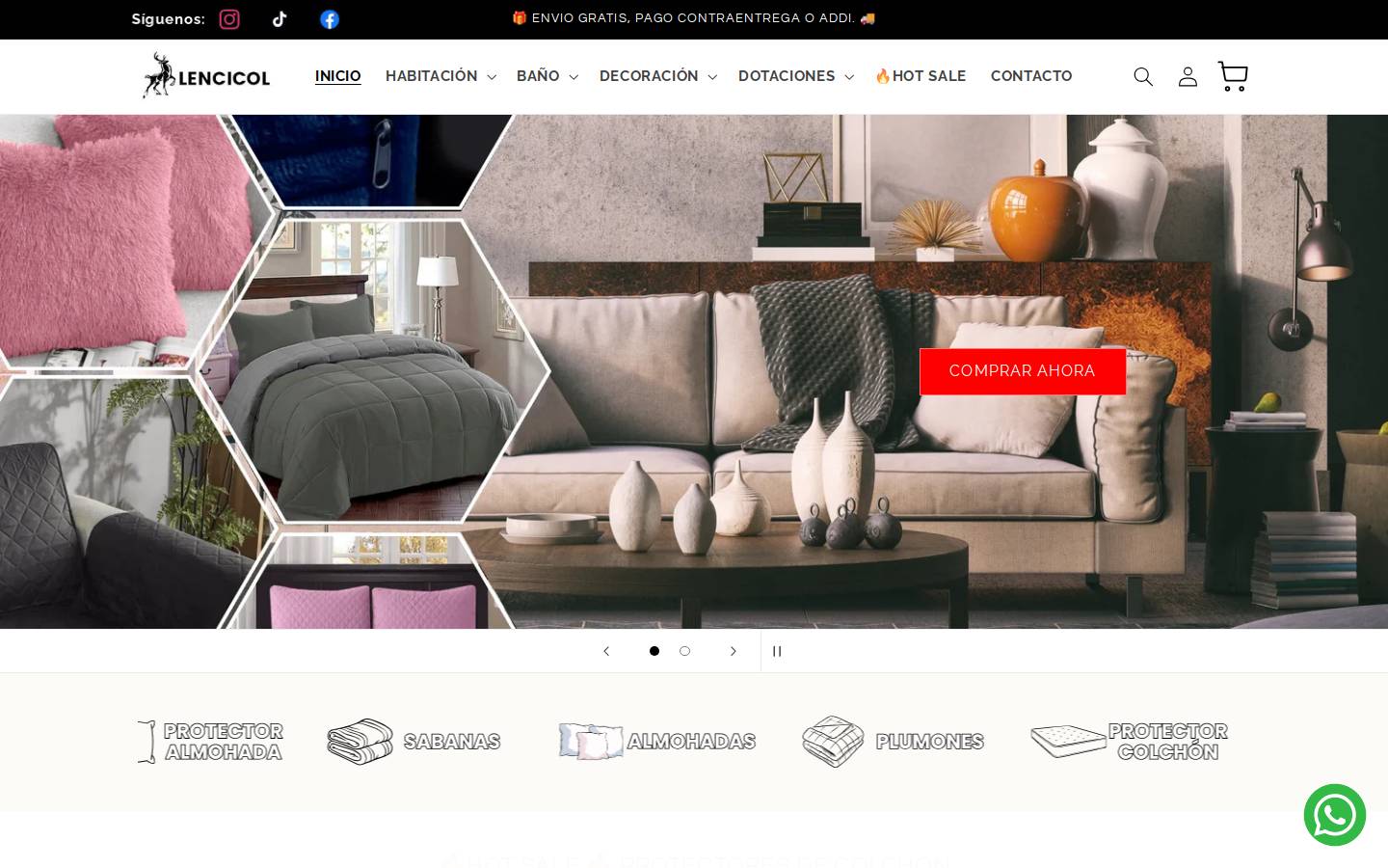 lencicol.com homepage screenshot