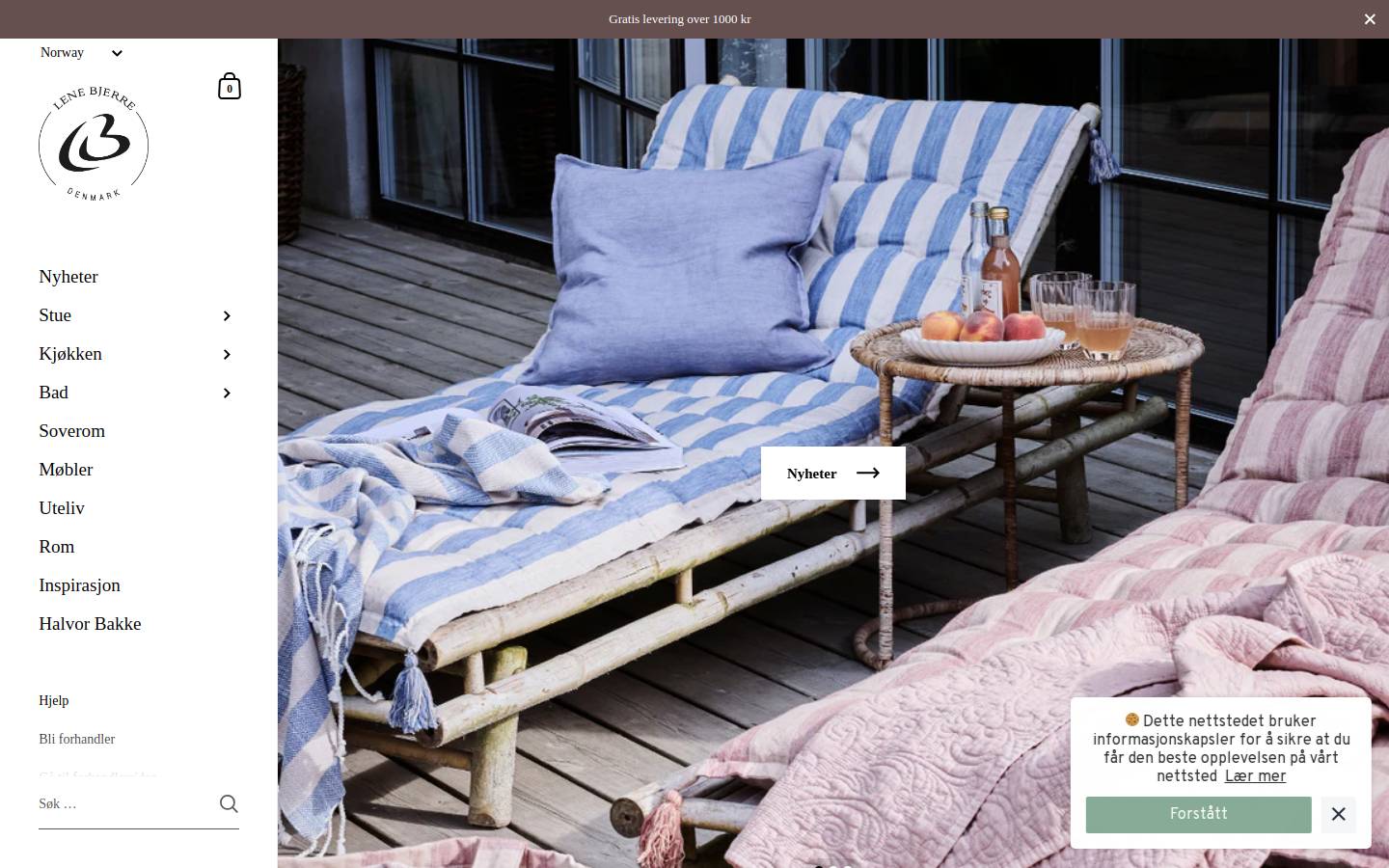 Lene Bjerre Design A/S homepage screenshot