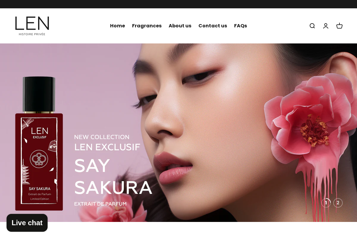 LEN FRAGRANCE homepage screenshot