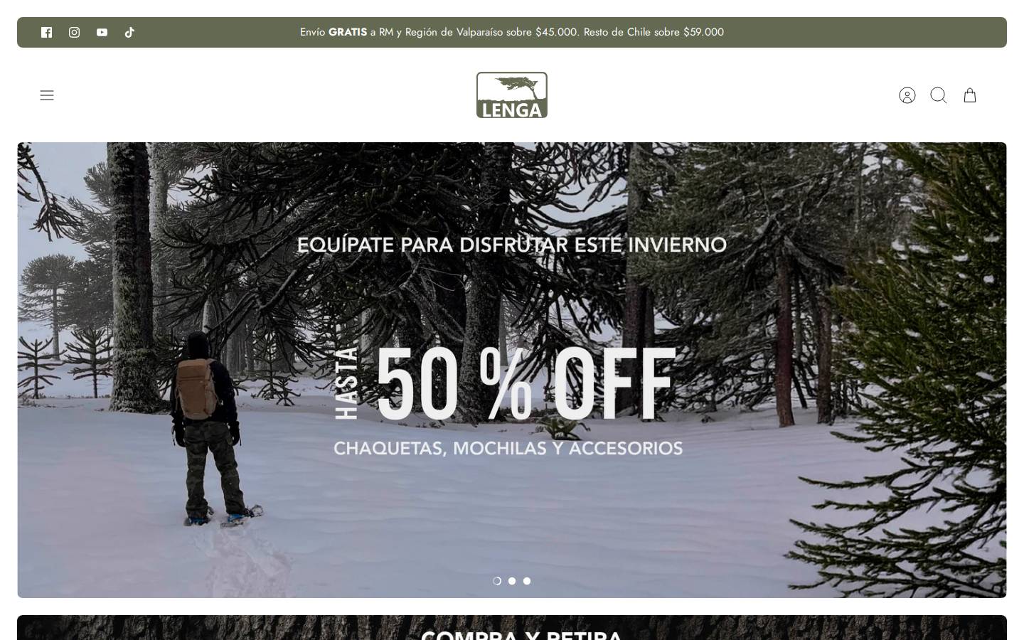 lengaoutdoor.cl homepage screenshot