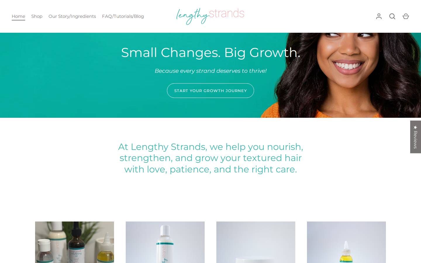 lengthystrands.com homepage screenshot