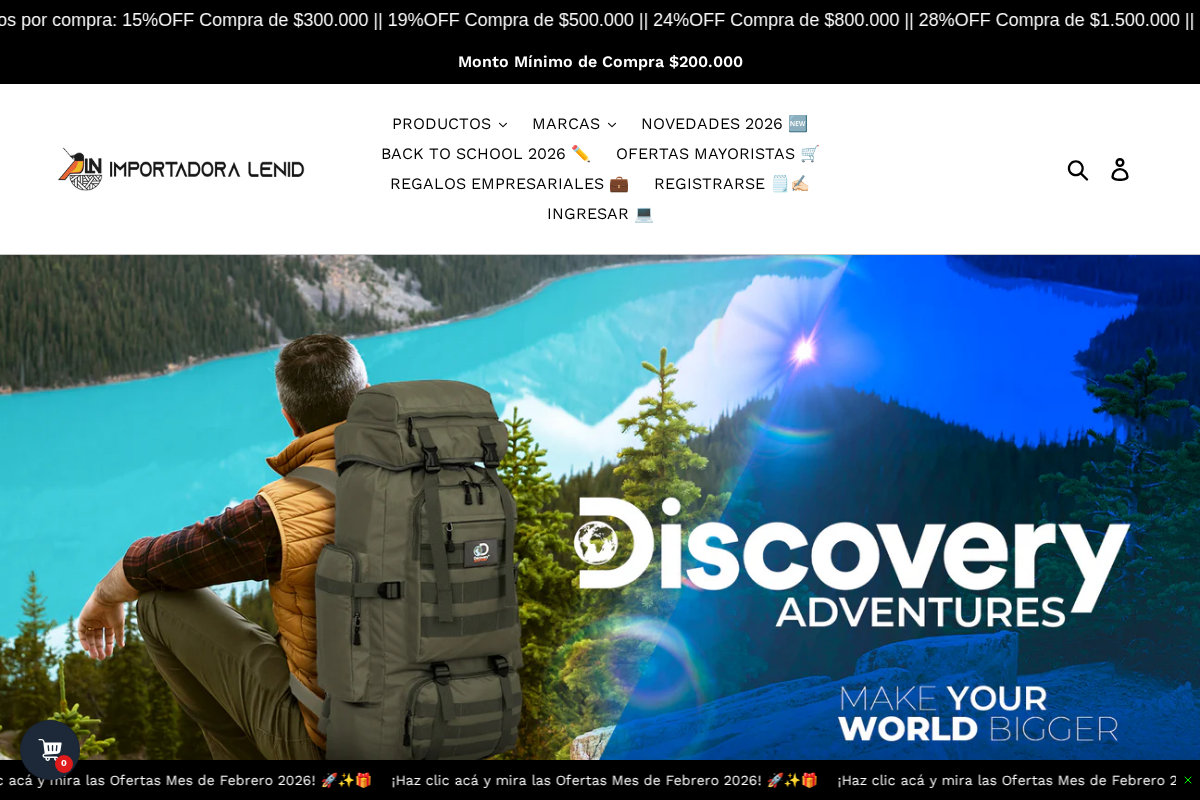 Lenid Mayorista homepage screenshot