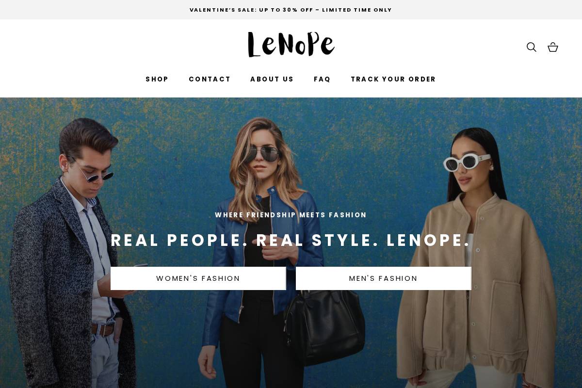 Lenope homepage screenshot