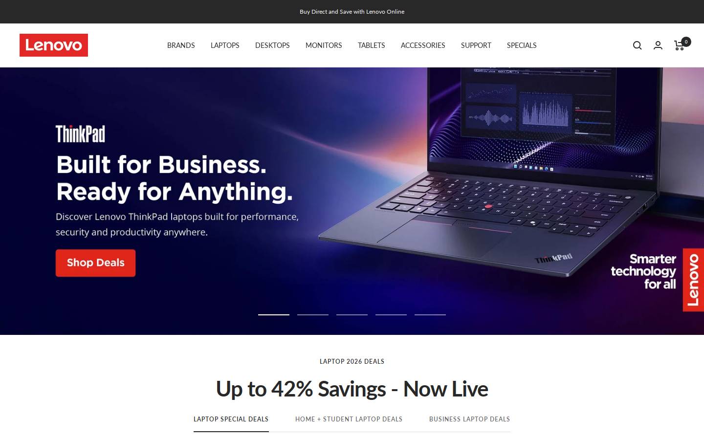 lenovo-online.co.za homepage screenshot
